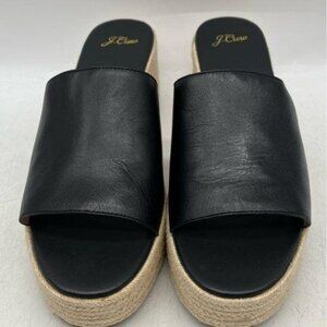 J Crew Women’s Black Wedge Sandal Size 9.5 in Original Box.